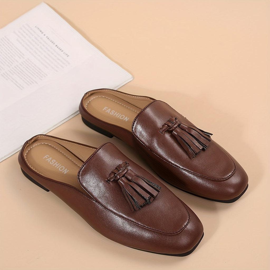 Women's Penny-Loafer Shoes with Plain Toe and Slip-On Design