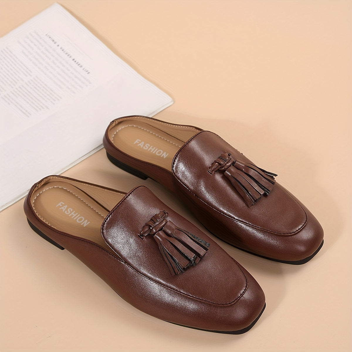Women's Penny-Loafer Shoes with Plain Toe and Slip-On Design