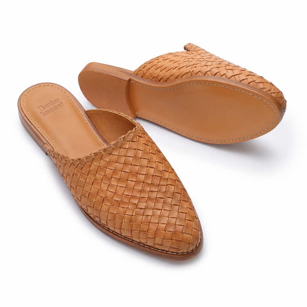 Taormina Woven Pointed-Toe Slip-On Mule