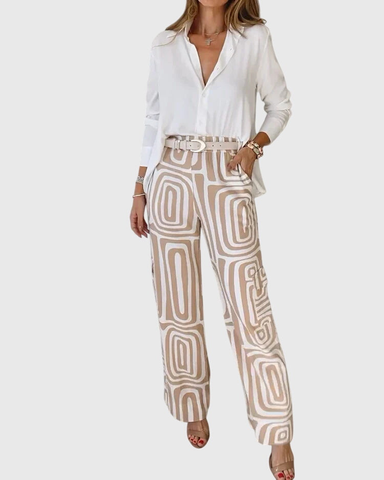 Emilia | Stylish Pants + Free Blouse & Belt