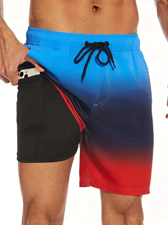 Montarello Men's Compression-Lined Quick-Dry Summer Swim Shorts