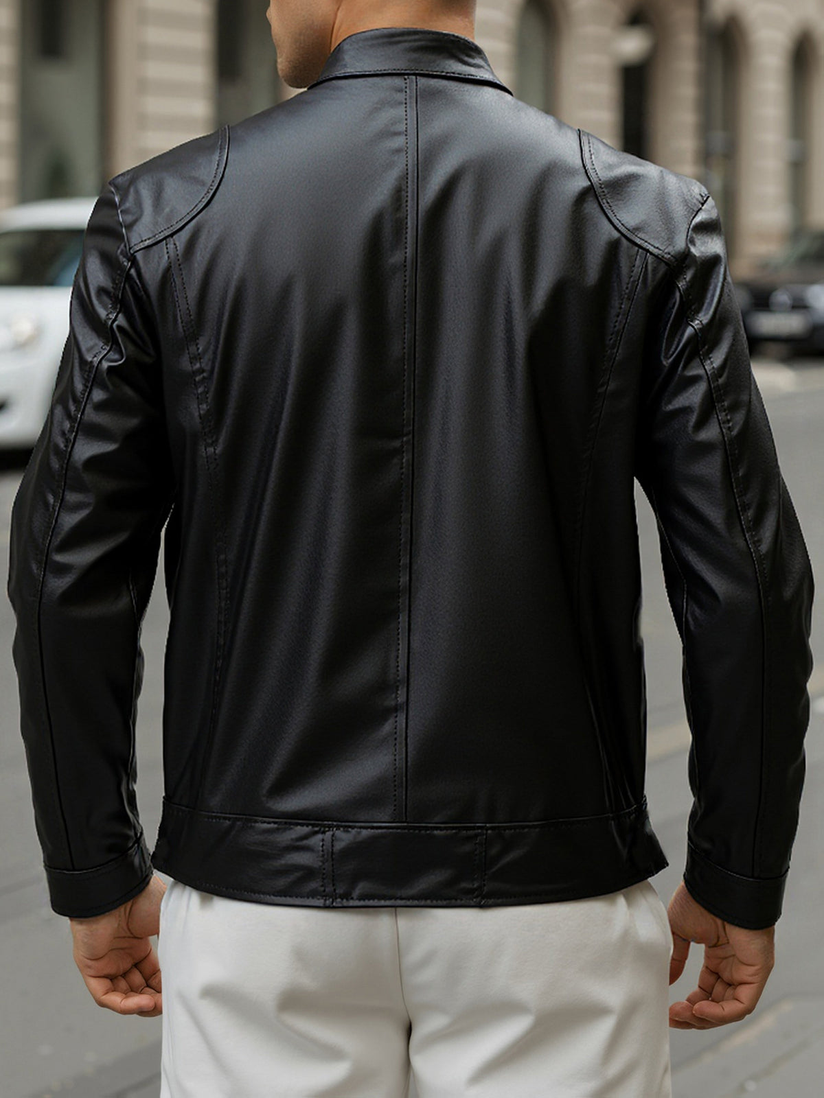PU MOTORCYCLE JACKET FOR MEN