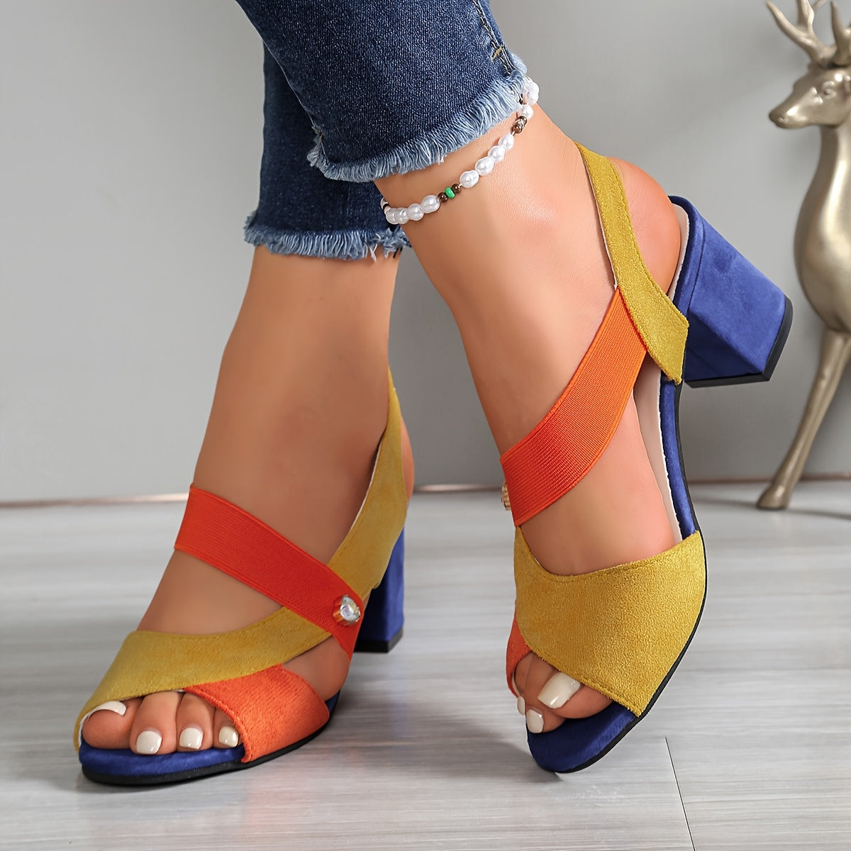 Women's Block Heel Sandals with Cushioned Support
