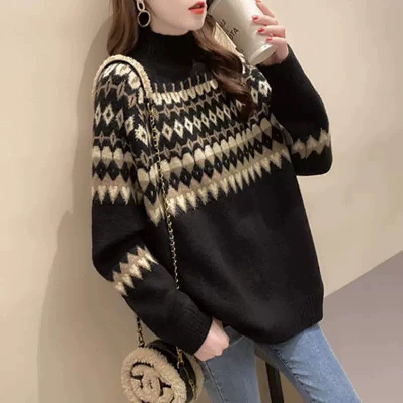 Farah | Fair Isle Turtleneck Sweater for Women