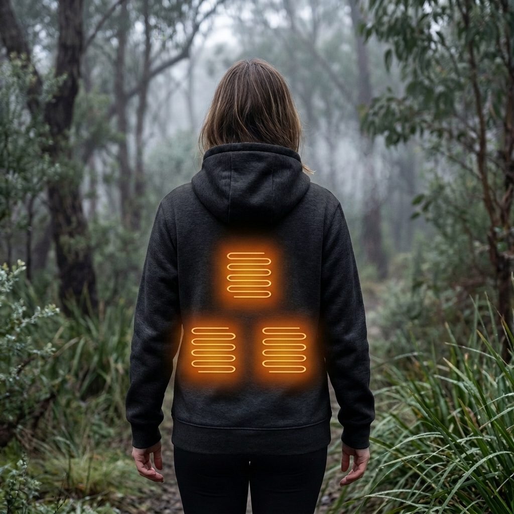 Farah | Heated Hoodie with Kangaroo Pocket and Zip for Women