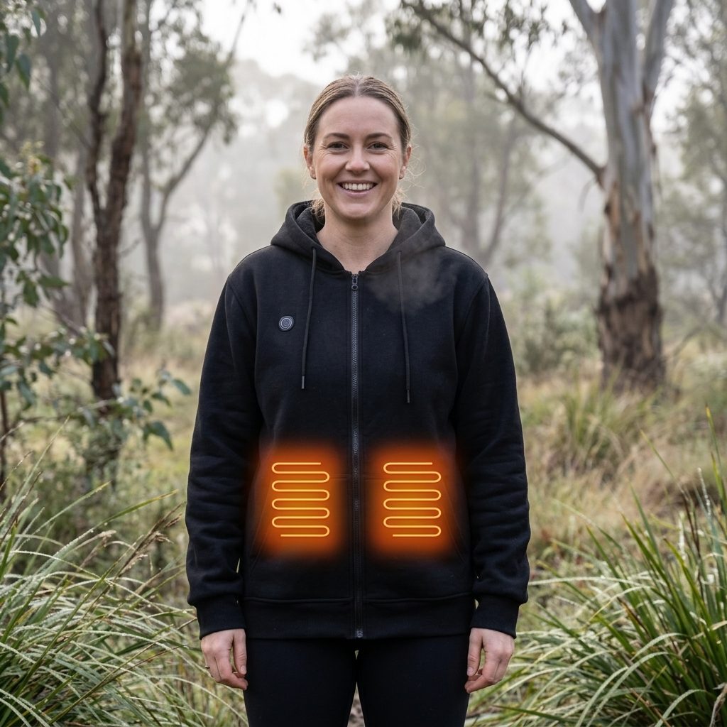 Farah | Heated Hoodie with Kangaroo Pocket and Zip for Women