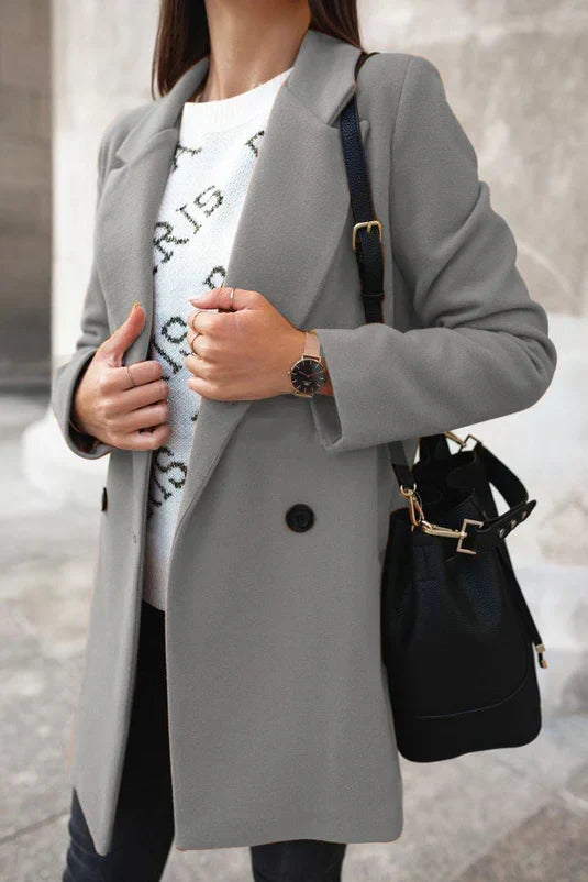 Women's Double-Breasted Blazer Coat Long Fit