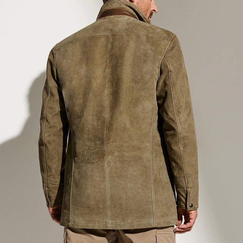 Faux Suede Lapel Collar Blazer for Men