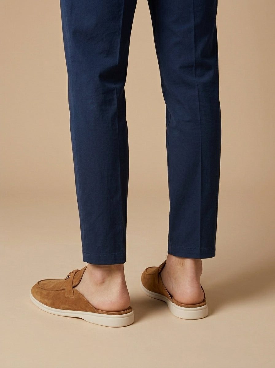 Faux Suede Open Back Loafer Mule for Men
