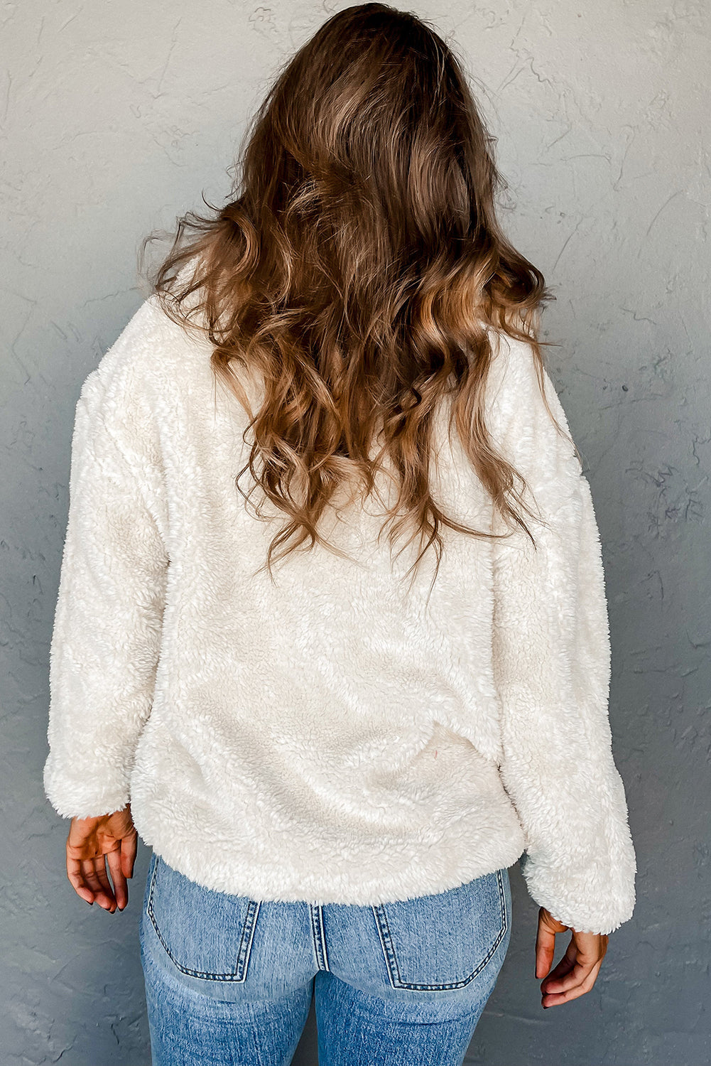 Women's Teddy Lapel Jacket Long Sleeve Button Front
