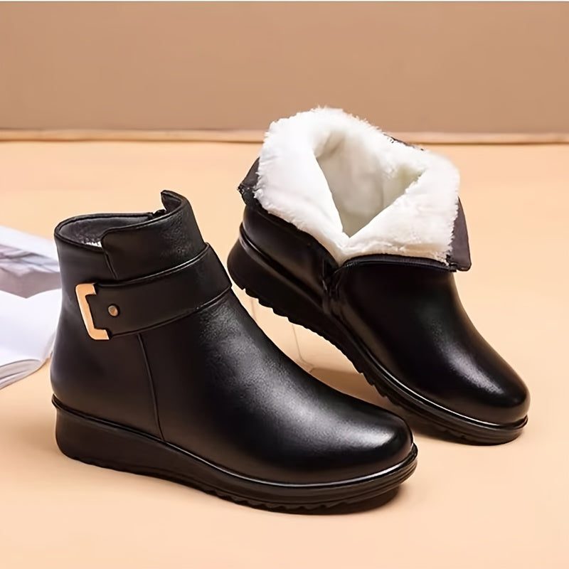 Fiammetta | Fleece-Lined Ankle Boots with Buckle for Women