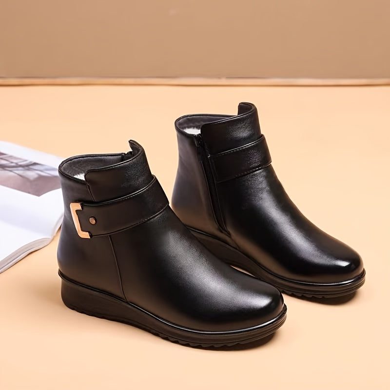 Fiammetta | Fleece-Lined Ankle Boots with Buckle for Women