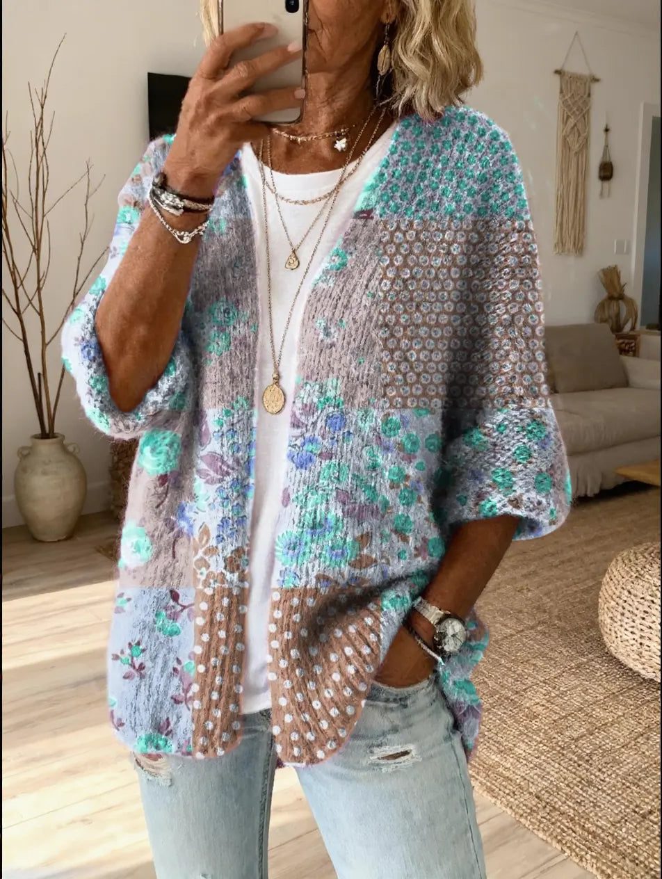Fiammetta | Printed Knit Cardigan with Pockets for Women