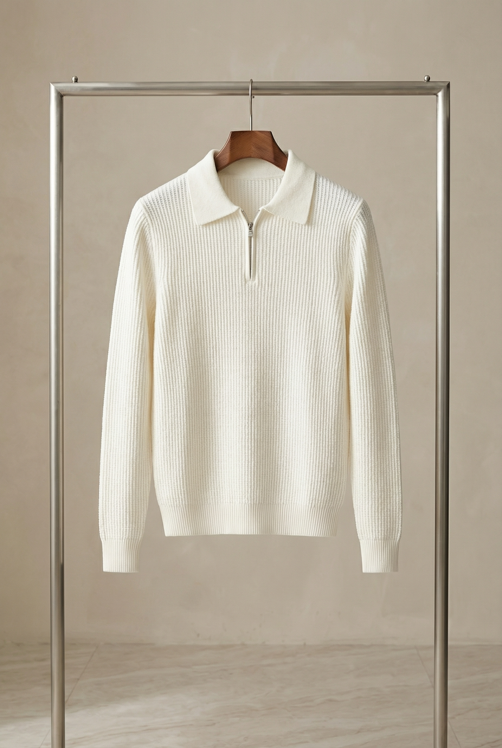 Montarello Men's Quarter Zip Jumper Waffle Knit
