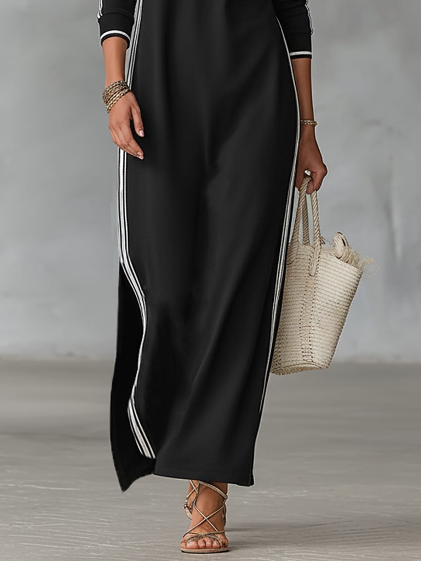Freida | Maxi Sweater Dress with Collar and Button-Down Front for Women