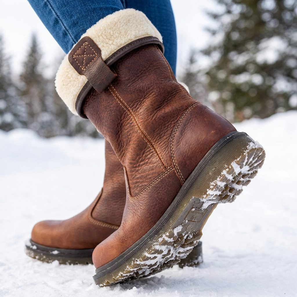 Romaine | Fur-Lined Ankle Boots with Sherpa Collar for Women