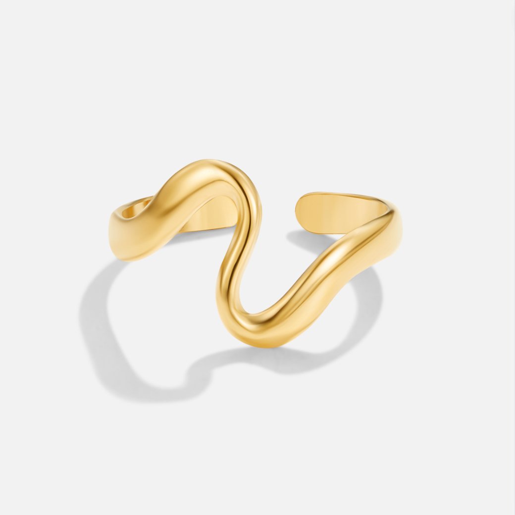 Golden Wave | Adjustable Gold Plated Ring