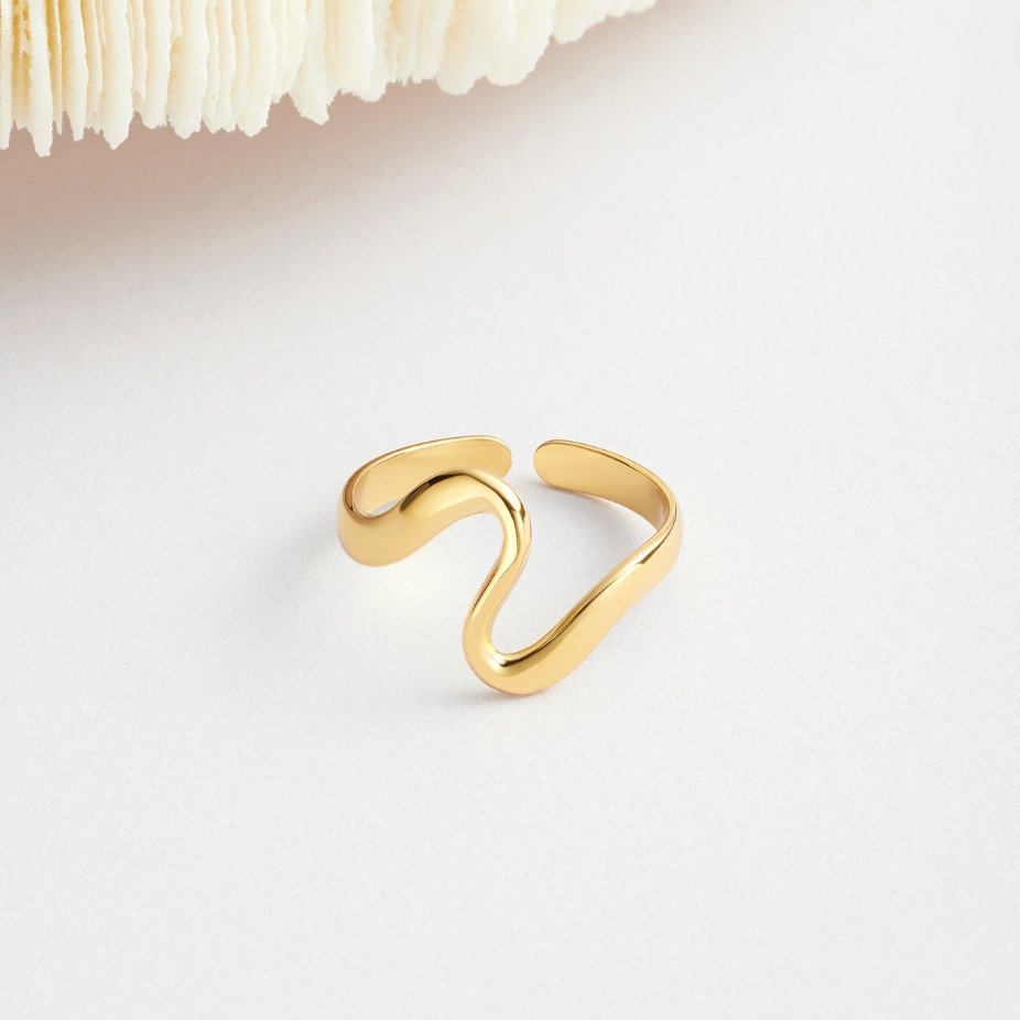 Golden Wave | Adjustable Gold Plated Ring
