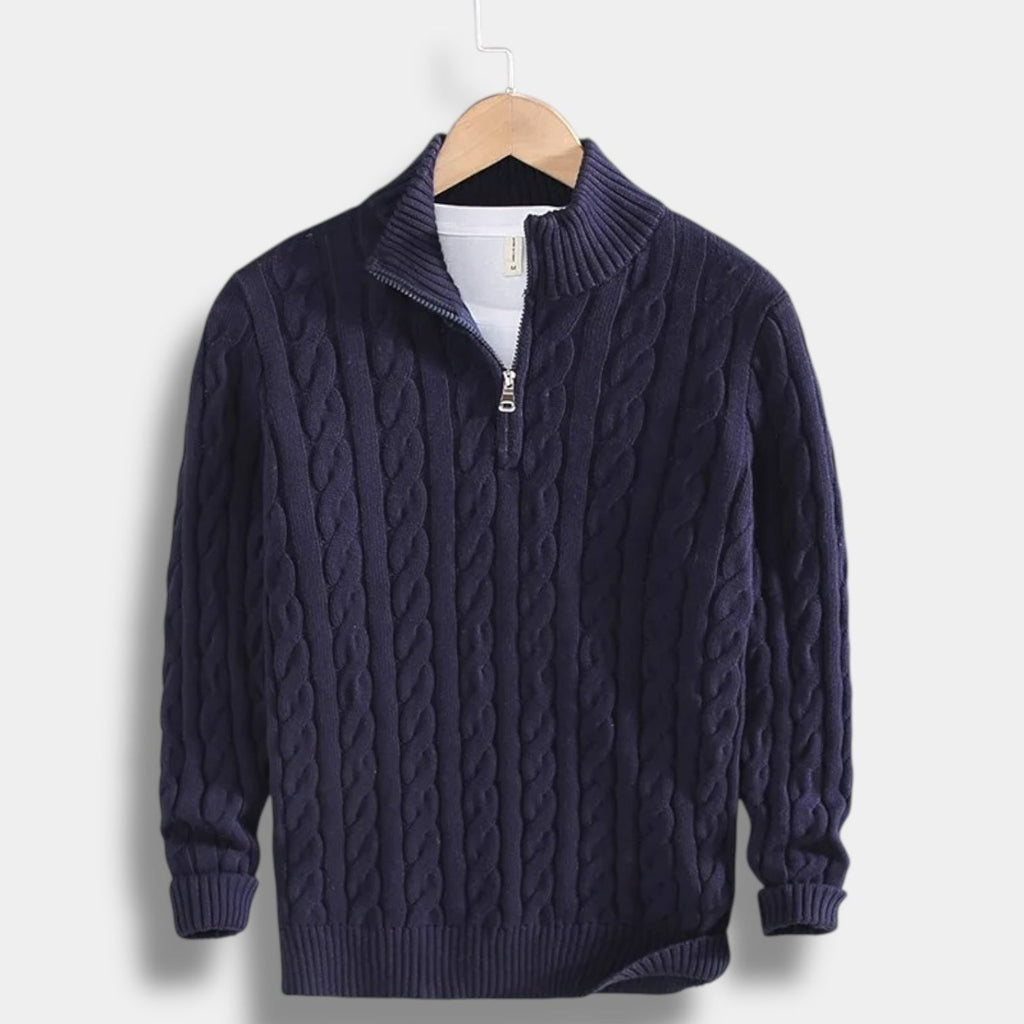 Half-Zip Mock Neck Sweater for Men
