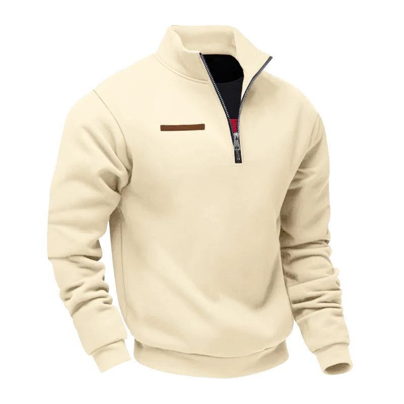 Half-Zip Stand Collar Fleece Sweatshirt for Men