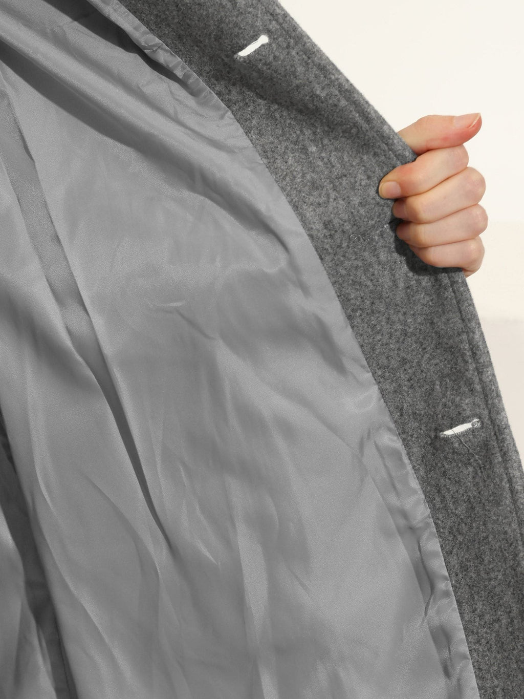 Henley | Wool Longline Coat with Button-Up for Women