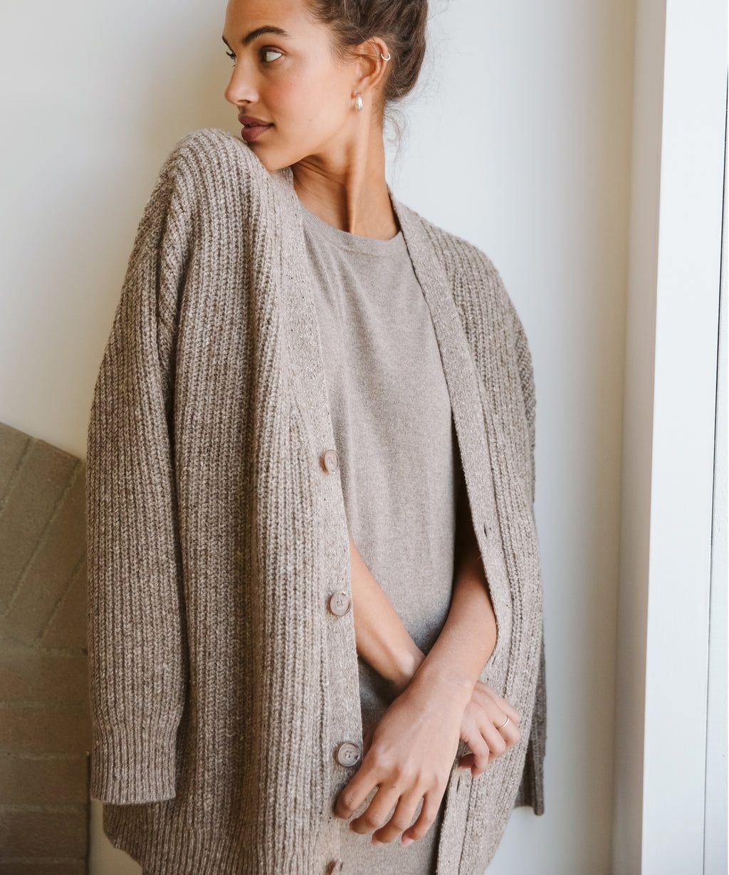 Henna | Ribbed Knit Longline Cardigan for Women