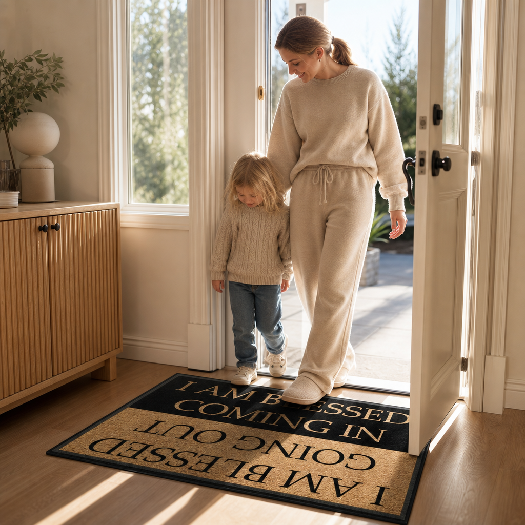 Hearthwell – Blessed Printed Crystal Velvet Doormat