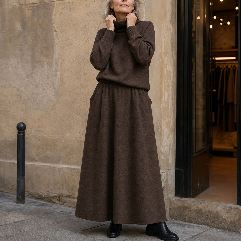 Lunelle – Turtleneck Sweater And Maxi Skirt Set