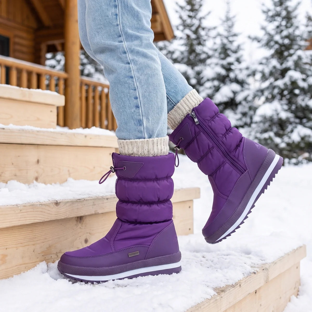Hesper Waterproof Velvet Lined Puffer Snow Boots