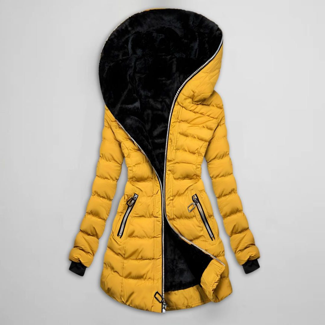 Damiana | Hooded Longline Puffer Coat for Women
