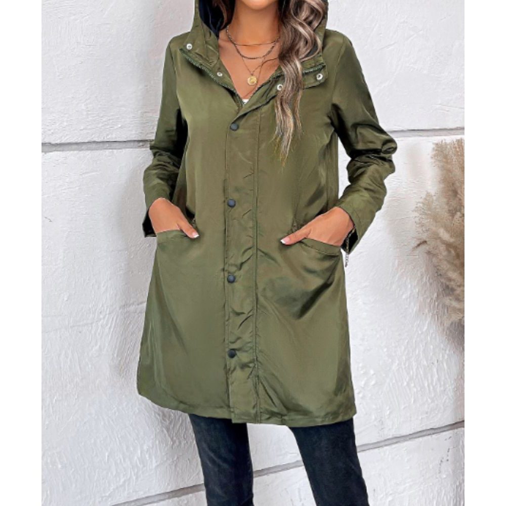 Ella | Hooded Longline Rain Jacket for Women