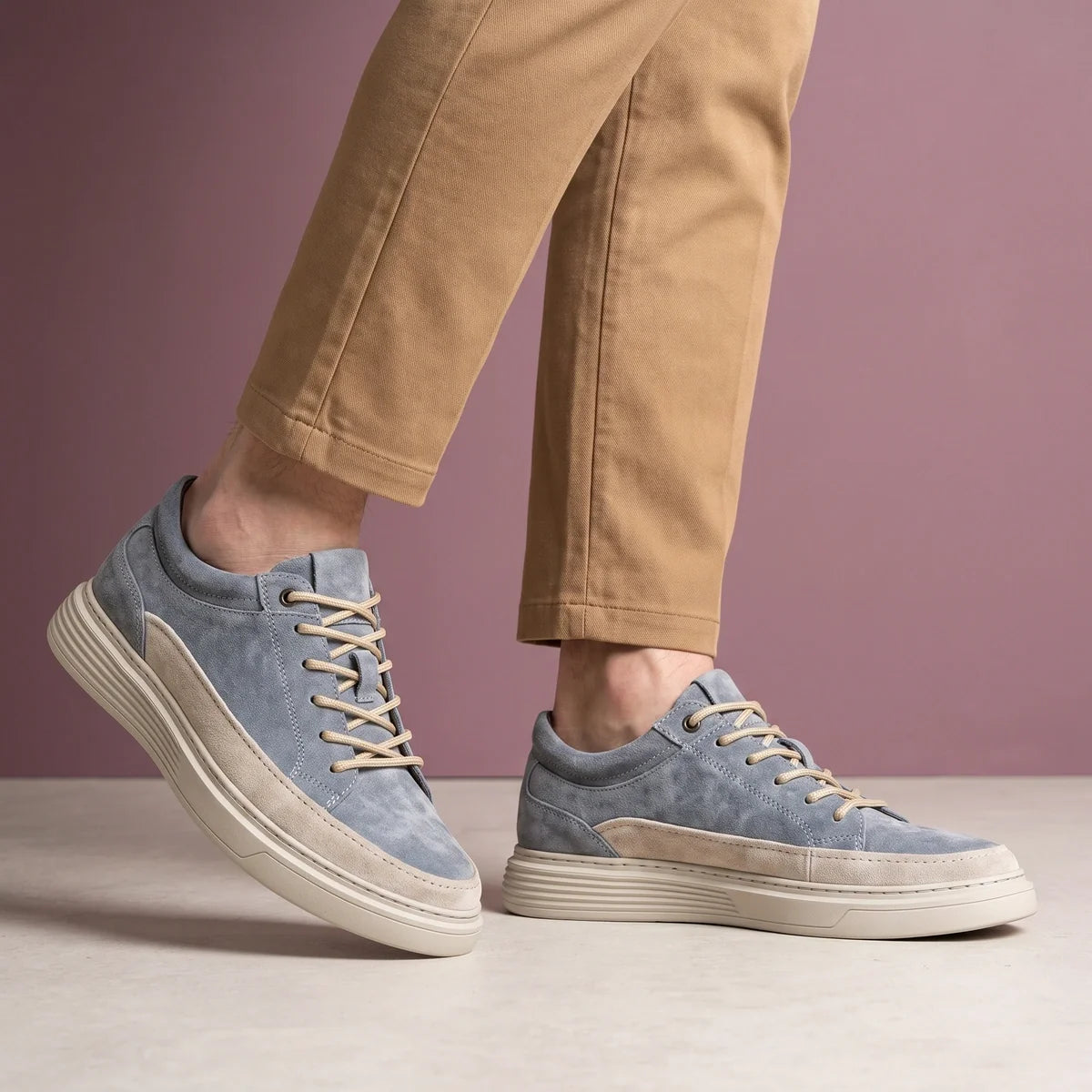 Ilario Genuine Suede Orthopedic Height Sneakers