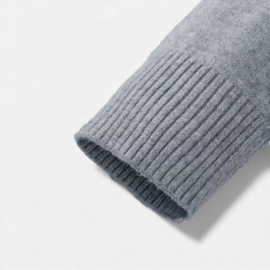 Men's V-Neck Knit Sweater, Long Sleeves, Ribbed Trims
