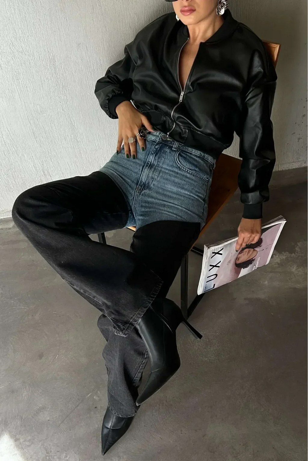 Women's Two-Tone High-Rise Straight-Leg Jeans