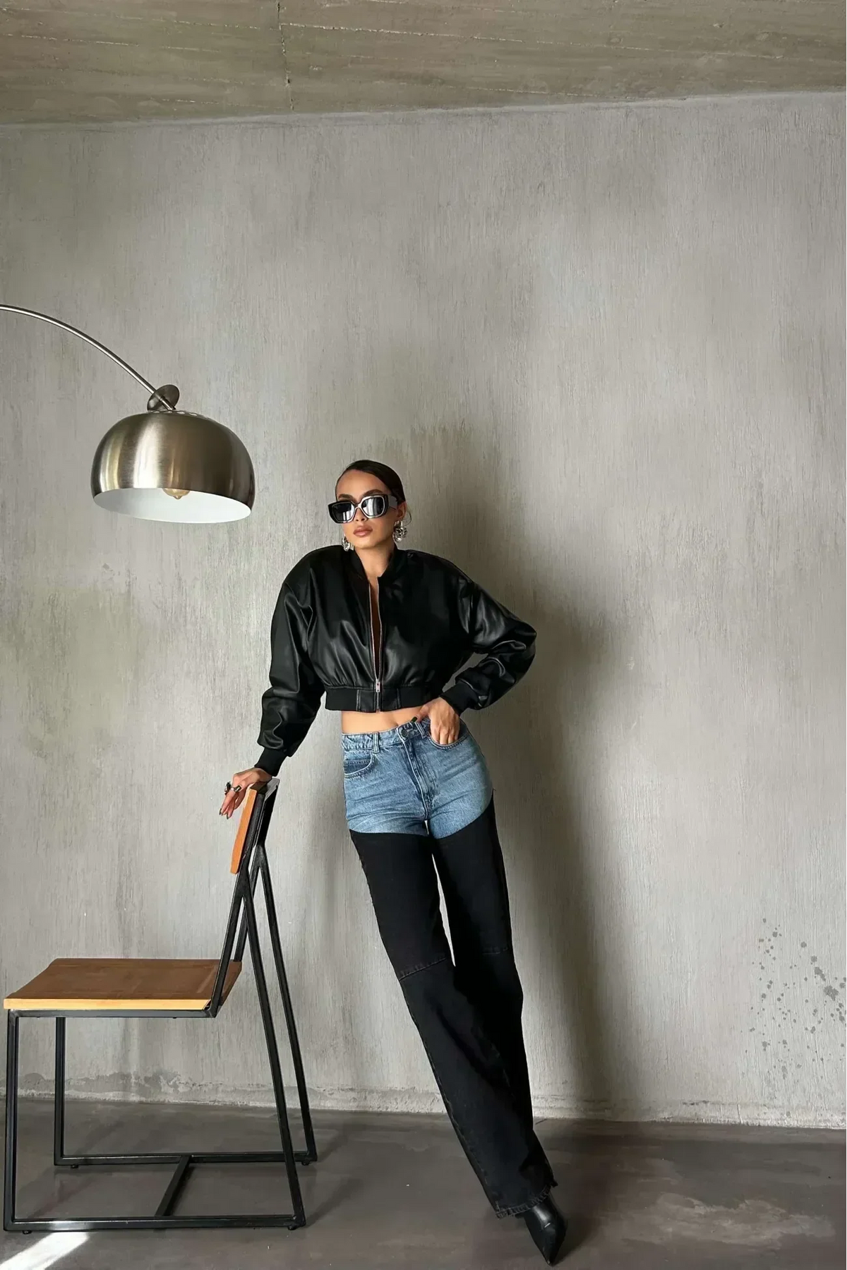 Women's Two-Tone High-Rise Straight-Leg Jeans