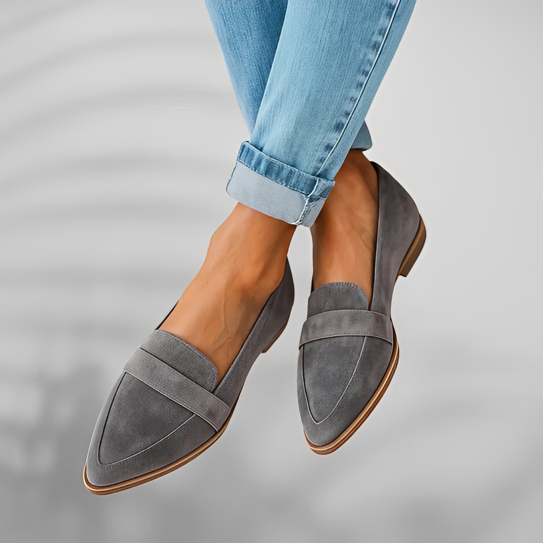 Women's Pointed-Toe Penny Loafers, Low Heel, Slip-On