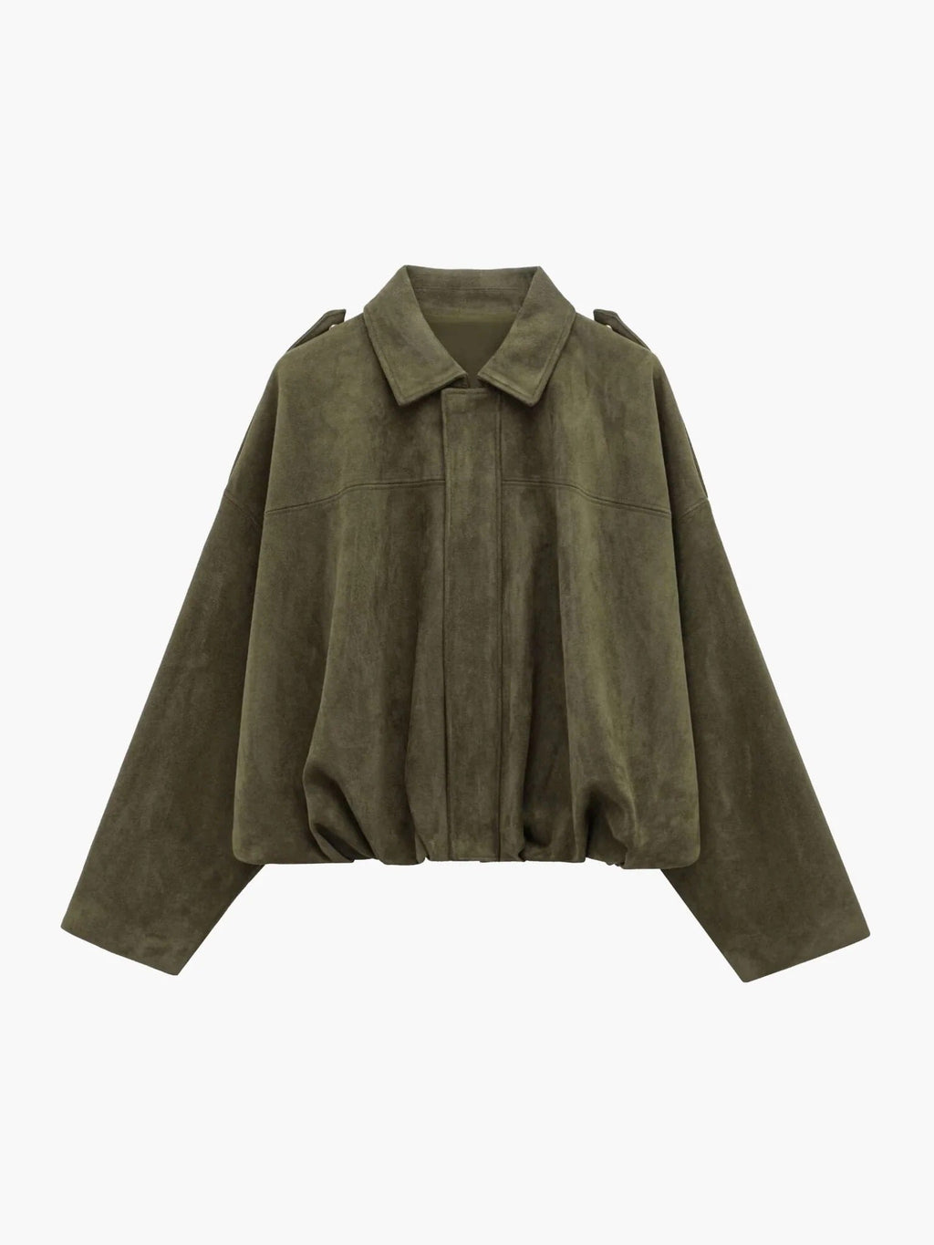 Montarello Women's Faux Suede Bomber Jacket with Collar