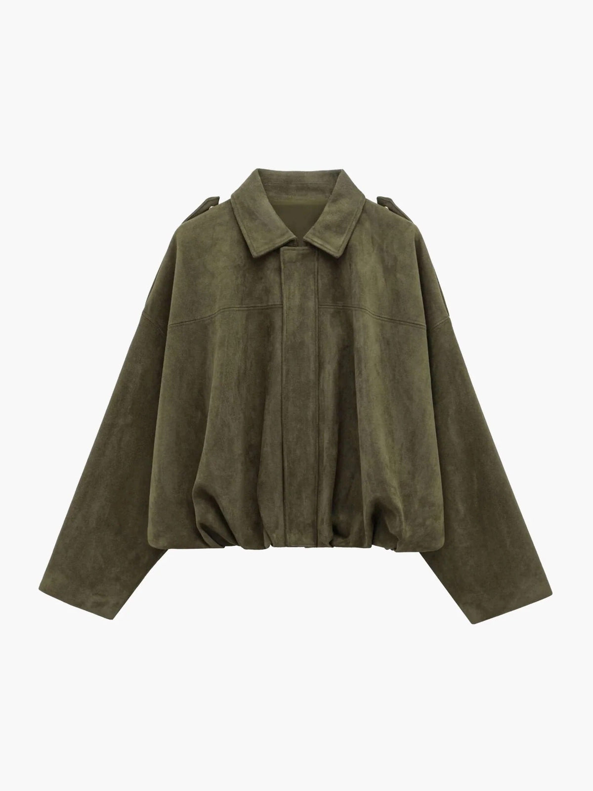 Montarello Women's Faux Suede Bomber Jacket with Collar