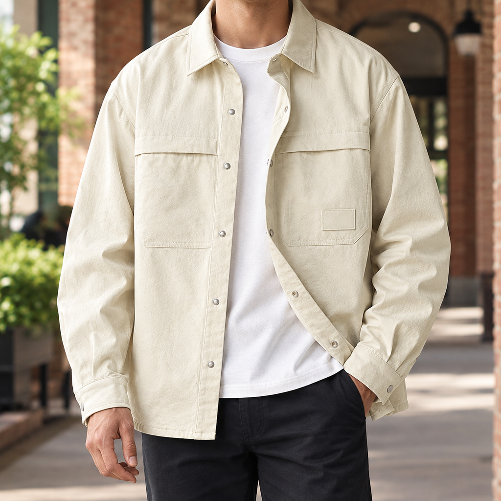 UTILITY SNAP BUTTON OVERSHIRT FOR MEN