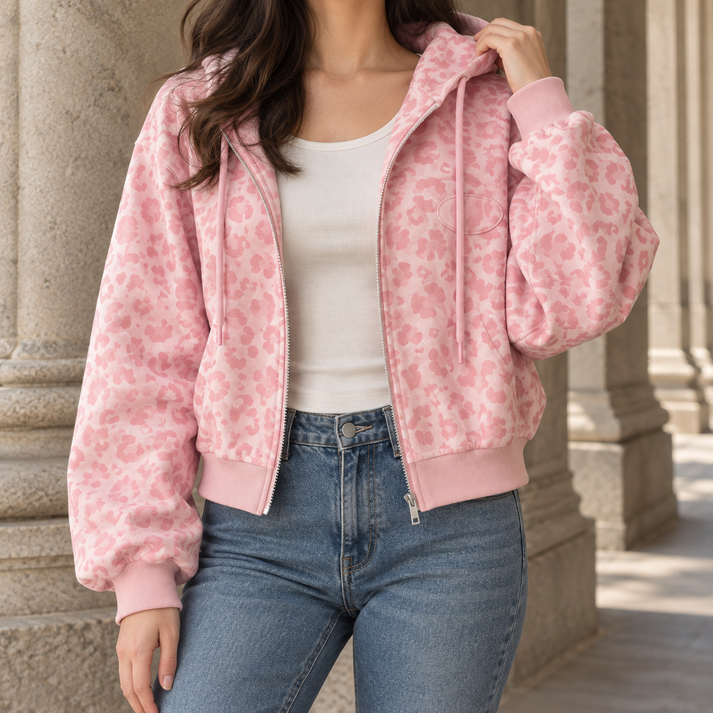 Noemie-Claire Leopard Zip Jacket