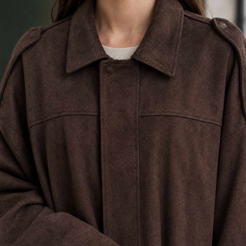 Riley-Skye Faux Suede Bomber Jacket