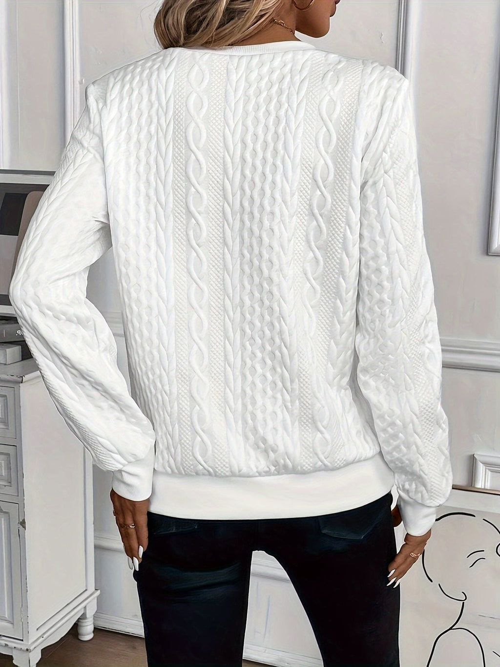 Irene | Cable Knit Sweater with Half-Zip for Women