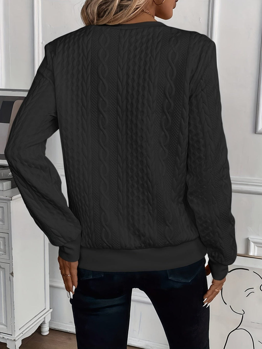 Irene | Cable Knit Sweater with Half-Zip for Women