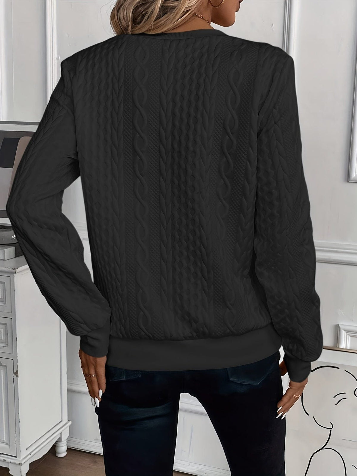 Irene | Cable Knit Sweater with Half-Zip for Women