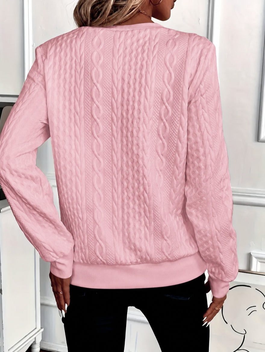 Irene | Cable Knit Sweater with Half-Zip for Women
