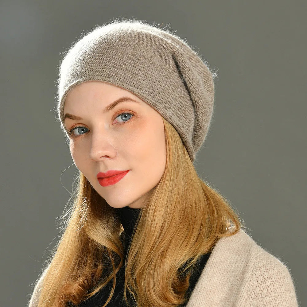 Iris | Women's Warm Fur Knit Beanie