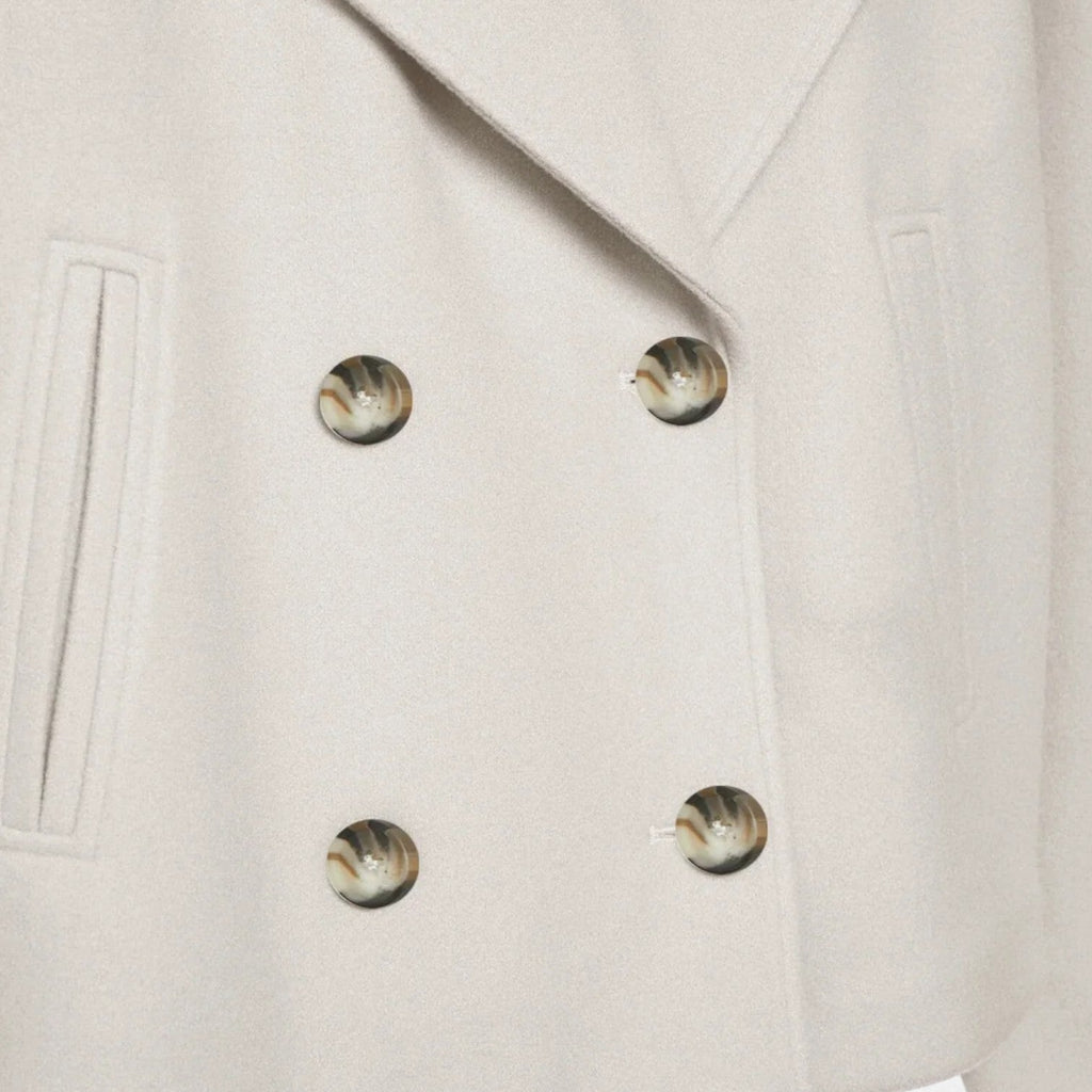 Women's Cropped Double Breasted Blazer Jacket, Notched Lapels