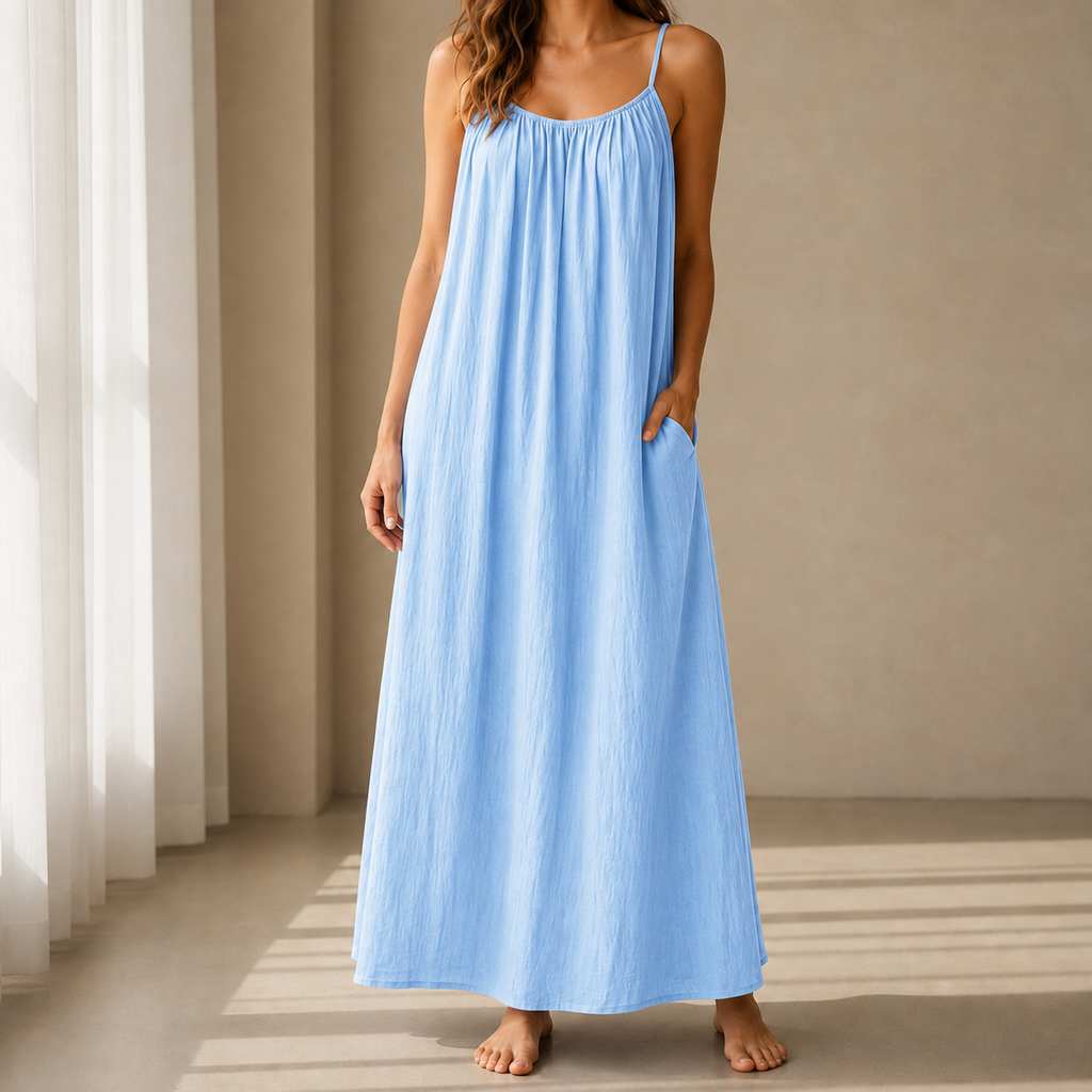 Ragusa Backless Linen Maxi Dress