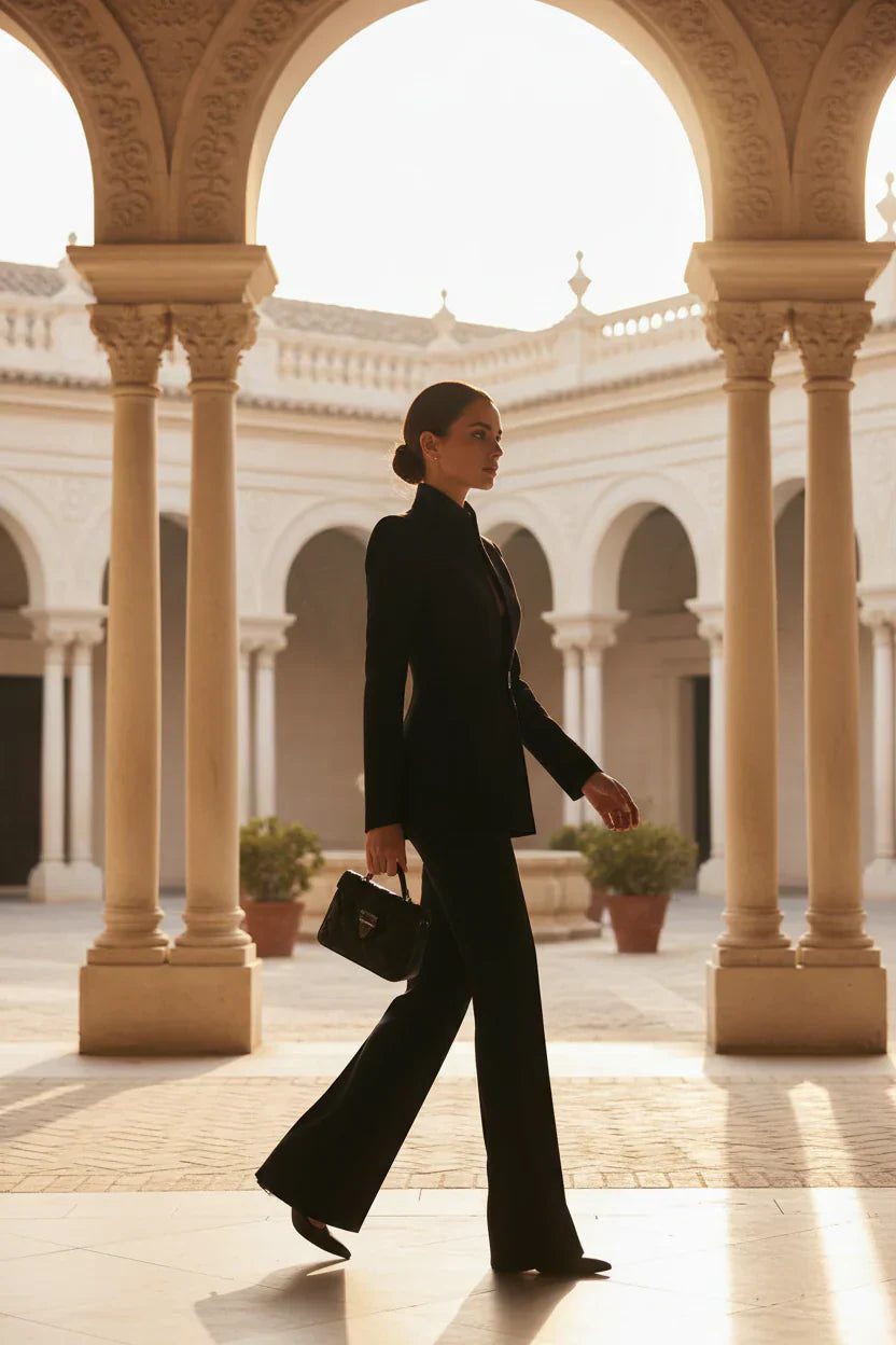 Jolyon | Double-Breasted Blazer and Wide Leg Pants Set for Women