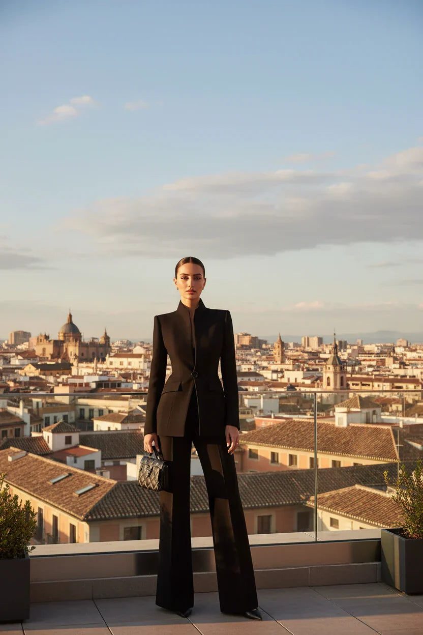 Jolyon | Double-Breasted Blazer and Wide Leg Pants Set for Women